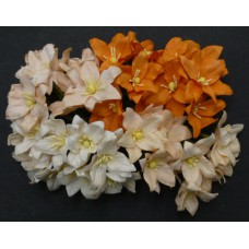 Лилия, тон оранжево-персиковый - 30мм (40шт.)