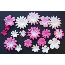 Цветочки плоские розово-белые тона - 20-50мм (100шт.)