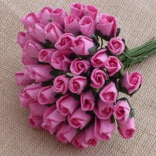Роза бутоном розовая - 8мм (50шт.)