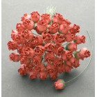 Роза бутоном, цвет  коралловый - 10мм (50шт.)