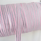 Резинка розовая/полоски серебро 15мм