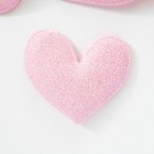 Украшение "Сердце" пастель св.розовое с глиттером 48*50мм