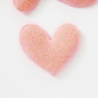 Украшение "Сердце" пастель розово-персиковое с глиттером 48*50мм
