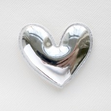 Украшение "Сердце" глянец серебро, 49*49мм