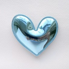 Украшение "Сердце" глянец голубое, 49*49мм