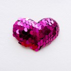 Украшение "Сердце", пайетки ярк.розовое, 35*50мм