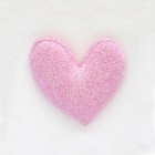 Украшение "Сердце", пастель, роз. с глиттером, 48*50мм